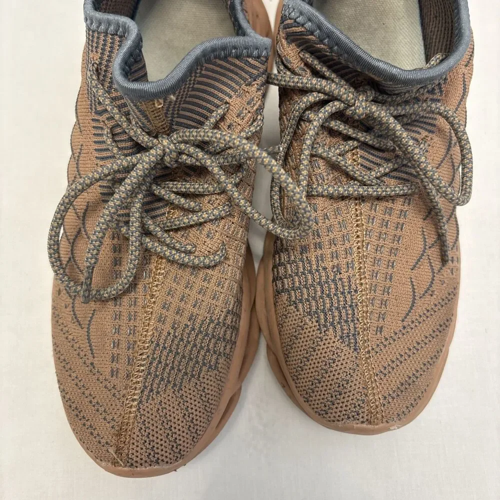 Unbranded CEAK Knit Sneakers Tan Brown Sculpted Sole Streetwear Size 9 women